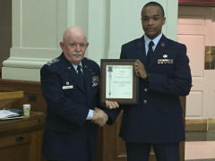 Cadet Cathey receives Award