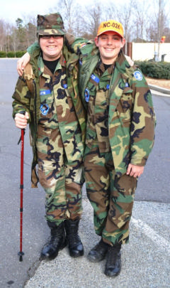 Cadets prepare to depart Gastonia for Ranger Training weekend.