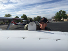 Lt. Col. Wally Courtney preflights a CAP aircraft 