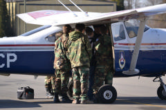 Cadets perform the interior pre-flight check.