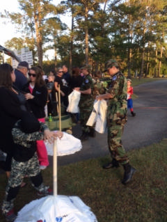 Cadets give out bags