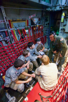 Airman talks with cadets
