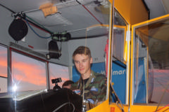 Cadet in blimp cockpit
