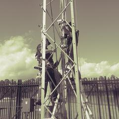 Men on tower