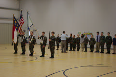 The North Carolina Leadership Academy cadets present the Colors and sing the National Anthem at the CAP Congressional Gold Medal ceremony in Kernersville, NC, on Jan. 7, 2015.