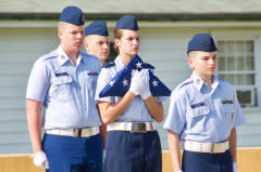 Boone cadets hold flag