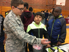 cadet with students