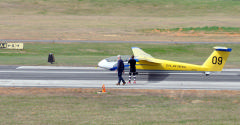 glider on runway
