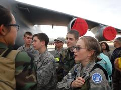 cadets with plane