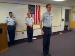 C/2nd Lt David Ham receives the Dec. 2014 Squadron Cadet of the Quarter Award on February 5, 2015.