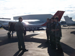 Capt Cliff Herring briefs Cadets during Pre-Flight :
