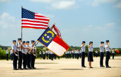 Cadets present the Colors at Change of Command