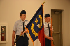 Squadron Cadets presenting the colors
