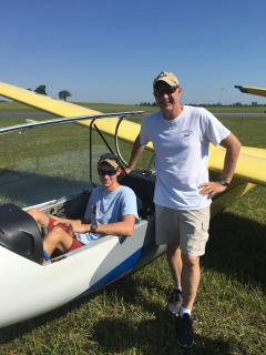 Cadet Stange in glider