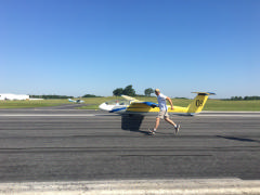 Cadet Stange in glider