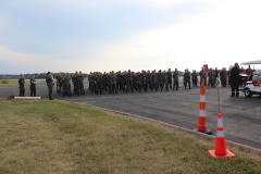 Lt Col Cheek delivers the safety briefing