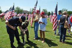 Preparing a flag for a family