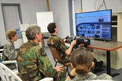 cadets use flight simulator