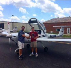 Cadet Thompson with his flight examiner