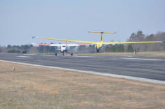 Glider being towed to altitude