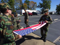 NCO School Students Practice Folding The Flag.