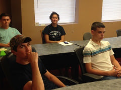 Cadets Fleming and Ayscue in class at Race City Aviation