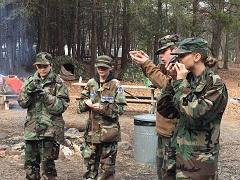 Cadets from Delta Squadron Learn how to use a Compass